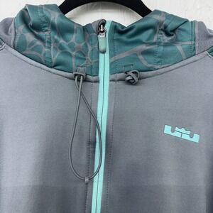 Nike Therma Fit Full Zip Hoodie LeBron James Hero Size M  Teal And Gray‎